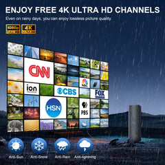 2025 Upgraded TV Antenna for Smart TV, 1800+ Miles Range Strongest for Local Channels with Amplifier Signal Booster, Waterproof Design, 33FT Coax Cable-Support 4K 1080p TV Antenna Indoor Ourdoor Black